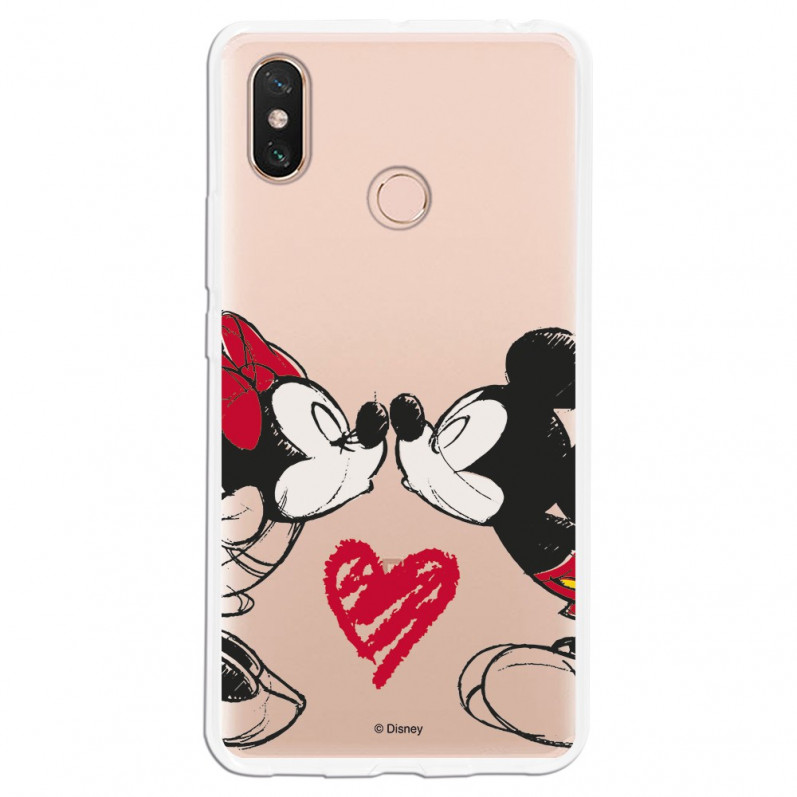 Carcasa Oficial Mikey Y Minnie Beso Clear para Xiaomi Mi Max 3- La Casa de las Carcasas