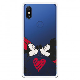 Carcasa Oficial Mikey Y Minnie Beso Clear para Xiaomi Mi Mix 3- La Casa de las Carcasas