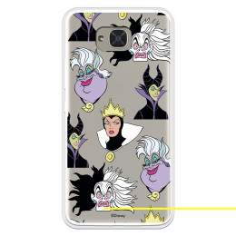 Funda para Bq Aquaris U2 Lite Oficial de Disney Villanas Patrón - Villanas Disney