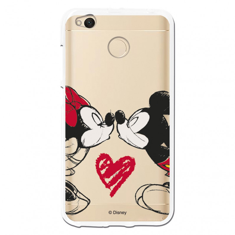 Carcasa Oficial Mikey Y Minnie Beso Clear para Xiaomi Redmi 4X- La Casa de las Carcasas