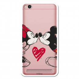 Carcasa Oficial Mikey Y Minnie Beso Clear para Xiaomi Redmi 5A- La Casa de las Carcasas