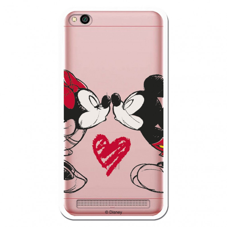 Carcasa Oficial Mikey Y Minnie Beso Clear para Xiaomi Redmi 5A- La Casa de las Carcasas