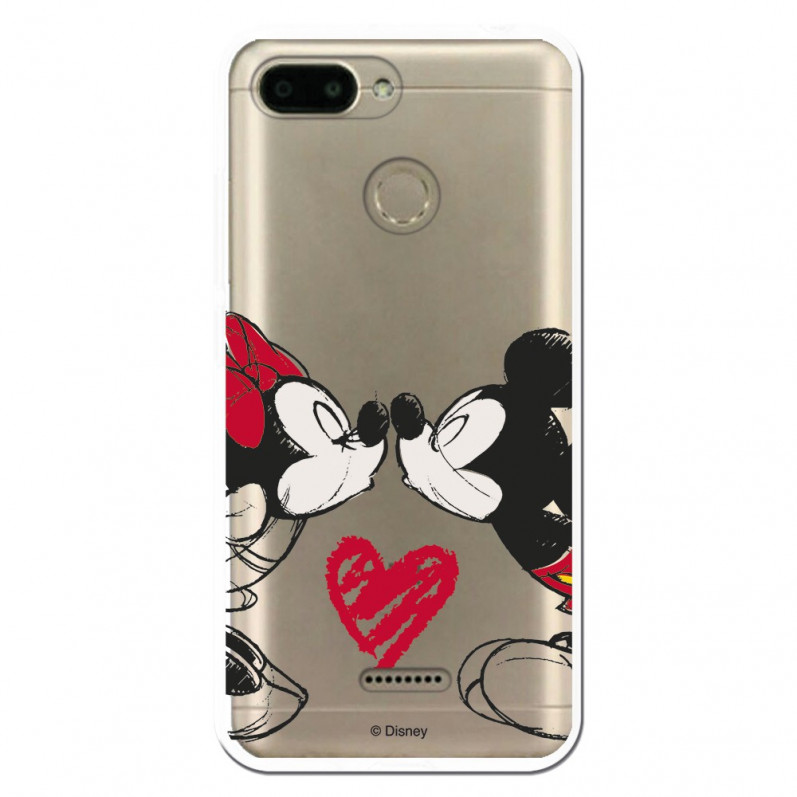 Carcasa Oficial Mikey Y Minnie Beso Clear para Xiaomi Redmi 6- La Casa de las Carcasas