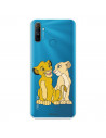 Funda para Realme C3 Oficial de Disney Simba y Nala Silueta - El Rey León