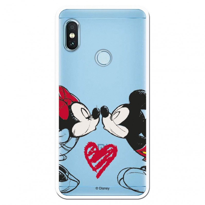 Carcasa Oficial Mikey Y Minnie Beso Clear para Xiaomi Redmi Note 5 Pro- La Casa de las Carcasas