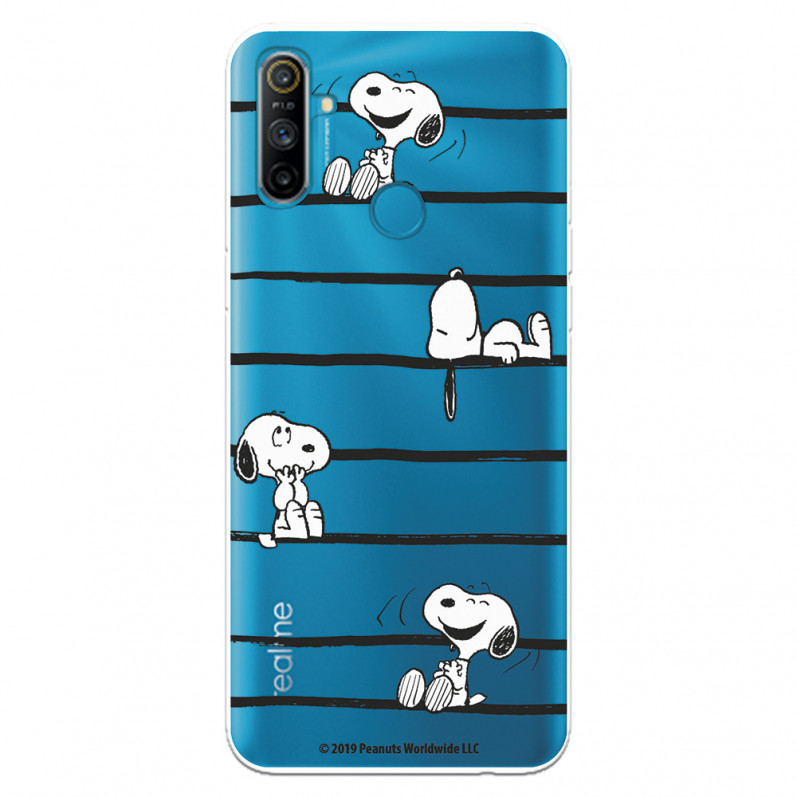 Funda para Realme C3 Oficial de Peanuts Snoopy rayas - Snoopy