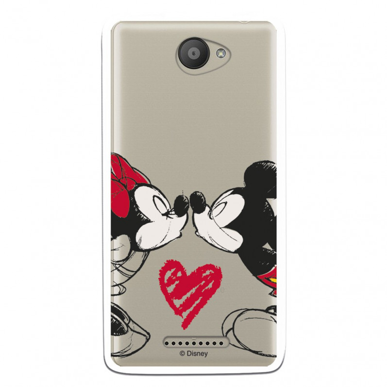 Carcasa Oficial Mikey Y Minnie Beso Clear para Bq Aquaris U Lite- La Casa de las Carcasas