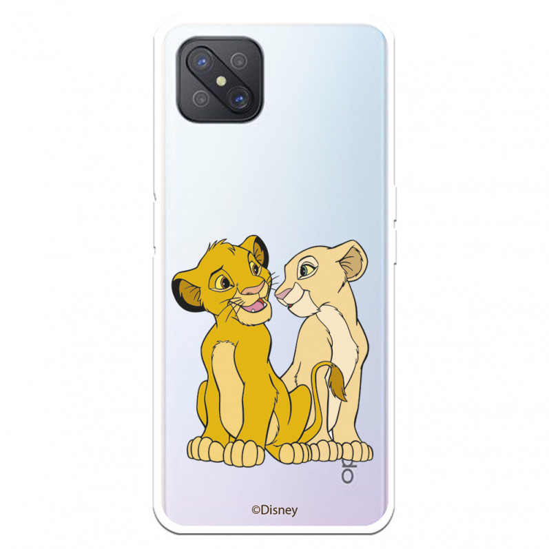 Funda para Oppo Reno 4Z Oficial de Disney Simba y Nala Silueta - El Rey León