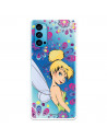 Funda para Oppo Reno 4 Oficial de Disney Campanilla Flores - Peter Pan