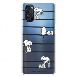 Funda para Oppo Reno 4 Pro Oficial de Peanuts Snoopy rayas - Snoopy