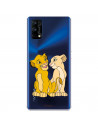 Funda para Realme 7 Pro Oficial de Disney Simba y Nala Silueta - El Rey León