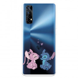 Funda para Realme 7 Oficial de Disney Angel & Stitch Beso - Lilo & Stitch