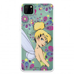 Funda para Huawei Y5p Oficial de Disney Campanilla Flores - Peter Pan