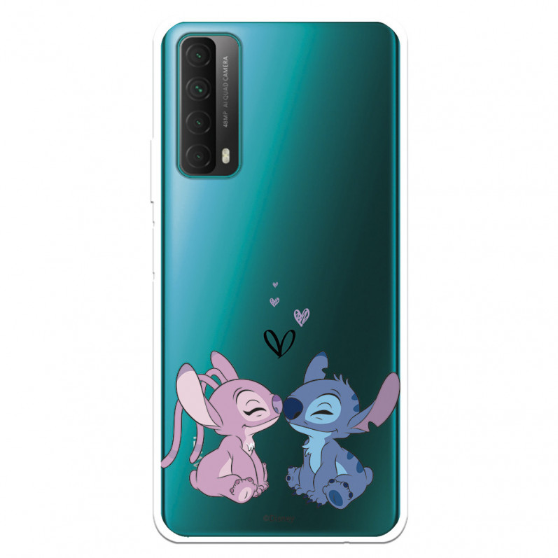 Funda para Huawei P Smart 2021 Oficial de Disney Angel & Stitch Beso - Lilo & Stitch