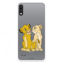 Funda para LG K22 Oficial de Disney Simba y Nala Silueta - El Rey León