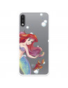 Funda para LG K22 Oficial de Disney Ariel y Sebastián Burbujas - La Sirenita