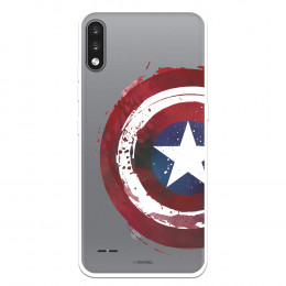 Funda para LG K22 Oficial de Marvel Capitán América Escudo Transparente - Marvel