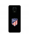 Coque pour Xiaomi Redmi Note 9 Pro de l'Atlético de Madrid Écusson Fond Noir - Licence Officielle de l'Atlético de Madrid