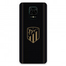 Coque pour Xiaomi Redmi Note 9 Pro de l'Atlético de Madrid Écusson Doré Fond Noir - Licence Officielle de l'Atlético de Madrid