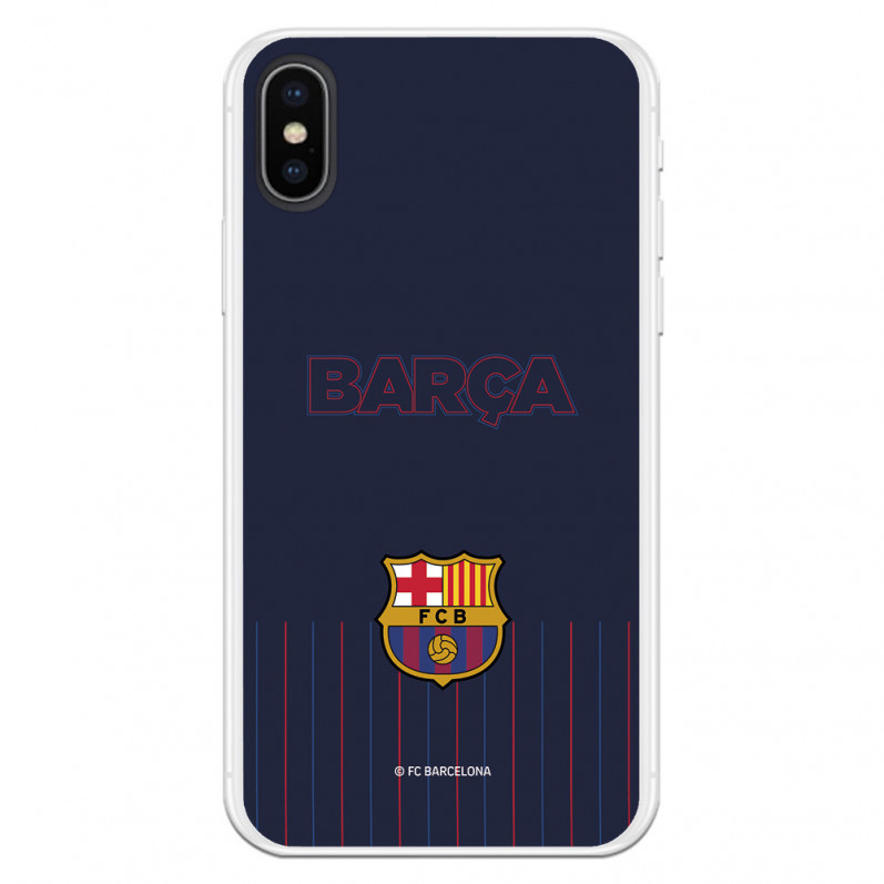 Coque pour iPhone X du FC Barcelone Barsa Fond Bleu - Licence Officielle du FC Barcelone