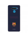 Coque pour LG Q60 du FC Barcelone Barsa Fond Bleu - Licence Officielle du FC Barcelone