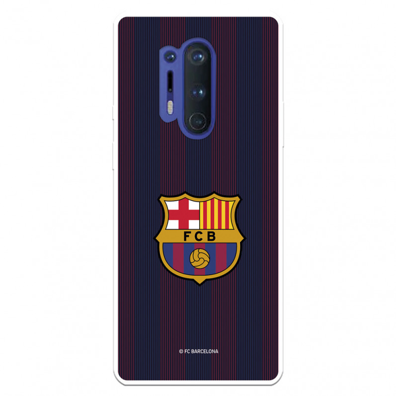 Coque pour OnePlus 8 Plus du FC Barcelone Lignes Blaugrana - Licence Officielle du FC Barcelone