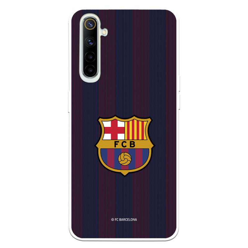 Coque pour Realme 6 du FC Barcelone Lignes Blaugrana - Licence Officielle du FC Barcelone