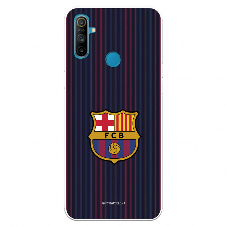 Coque pour Realme C3 du FC Barcelone Lignes Blaugrana - Licence Officielle du FC Barcelone