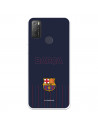 Funda para Alcatel 1S 2021 del Barcelona Barsa Fondo Azul - Licencia Oficial FC Barcelona