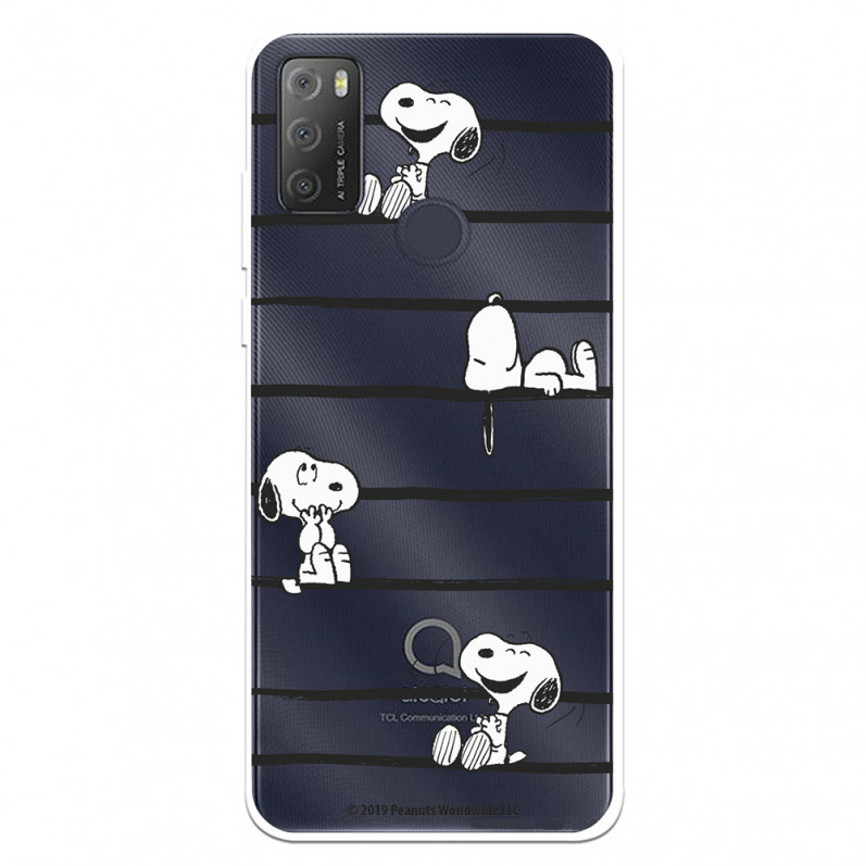 Funda para Alcatel 1S 2021 Oficial de Peanuts Snoopy rayas - Snoopy