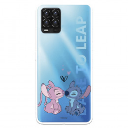 Funda para Realme 8 Oficial de Disney Angel & Stitch Beso - Lilo & Stitch