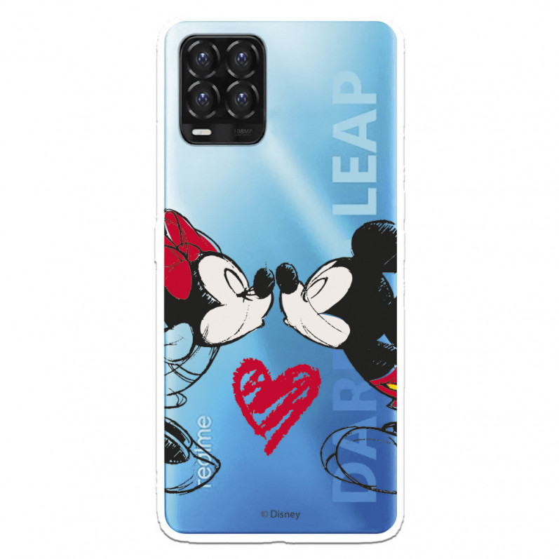 Fundaara Realme 8 Pro Oficial de Disney Mickey y Minnie Beso - Clásicos Disney