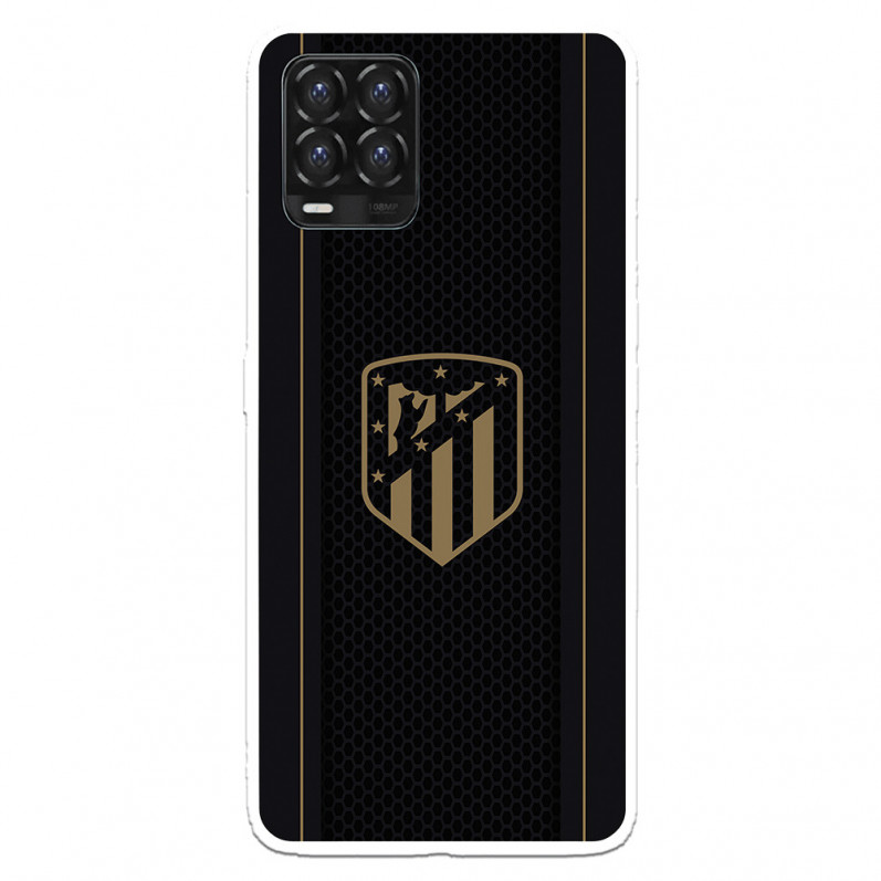 Funda para Realme 8 Pro del Atleti Escudo Dorado Fondo Negro - Licencia Oficial Atlético de Madrid