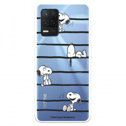 Funda para Realme 8 5G Oficial de Peanuts Snoopy rayas - Snoopy