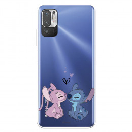 Funda para Xiaomi Redmi Note 10 5G Oficial de Disney Angel & Stitch Beso - Lilo & Stitch