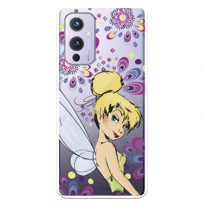 Funda para OnePlus 9 Oficial de Disney Campanilla Flores - Peter Pan