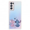 Funda para Oppo Find X3 Neo Oficial de Disney Angel & Stitch Beso - Lilo & Stitch