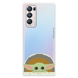 Funda para Oppo Find X3 Neo Oficial de Star Wars Baby Yoda Sonrisas - The Mandalorian