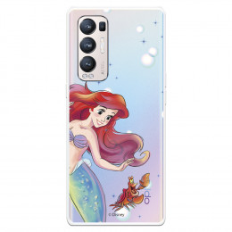 Funda para Oppo Find X3 Neo Oficial de Disney Ariel y Sebastián Burbujas - La Sirenita