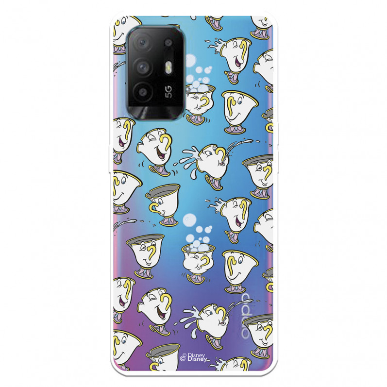 Funda para Oppo A74 5G Oficial de Disney Chip Potts Siluetas - La Bella y la Bestia