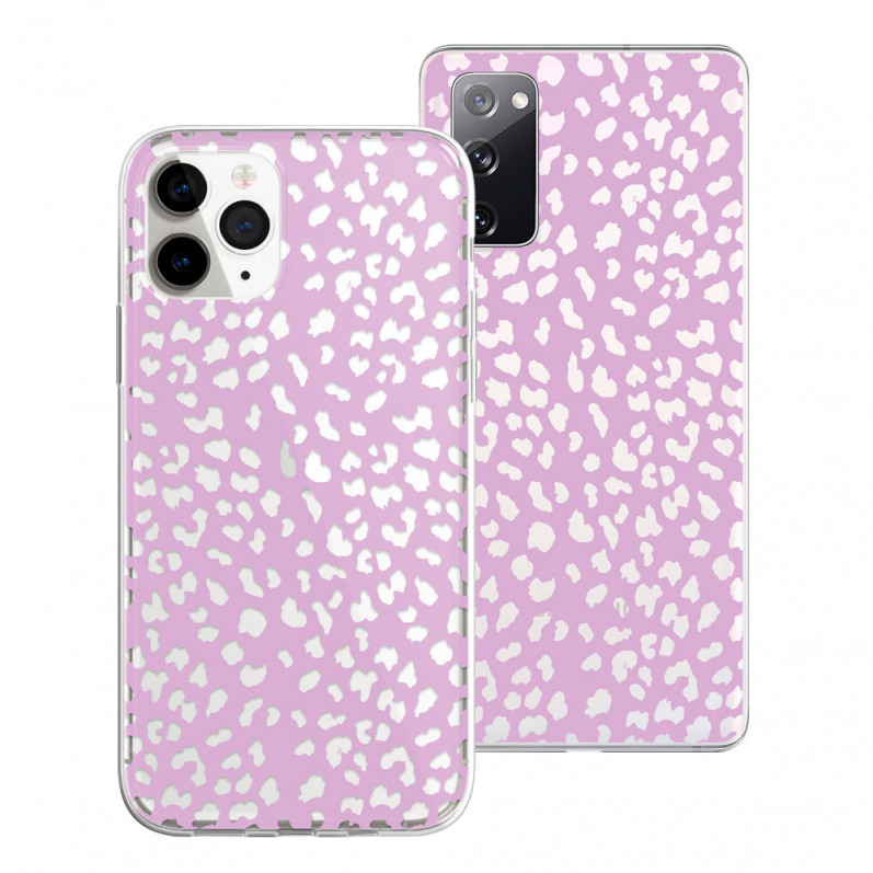 Coque Dessin Imprimé Leopard Mauve