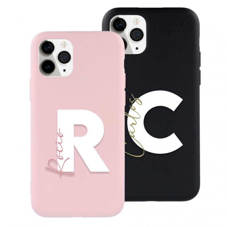 Coque Ultra Soft avec Initiale avec votre Nom en Vertical - Edition Limitée