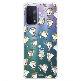 Funda para Oppo A74 5G Oficial de Disney Chip Potts Siluetas - La Bella y la Bestia