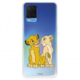 Funda para Oppo A54 4G Oficial de Disney Simba y Nala Silueta - El Rey León