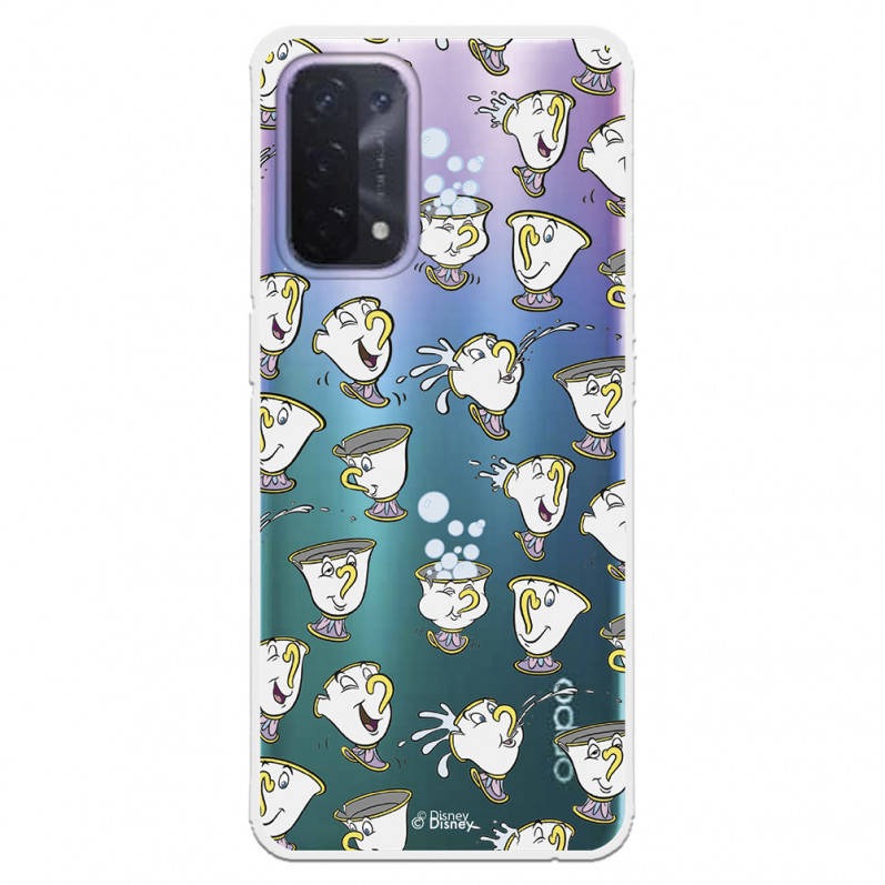 Funda para Oppo A54 5G Oficial de Disney Chip Potts Siluetas - La Bella y la Bestia