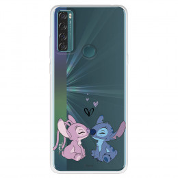 Funda para TCL 20 SE Oficial de Disney Angel & Stitch Beso - Lilo & Stitch