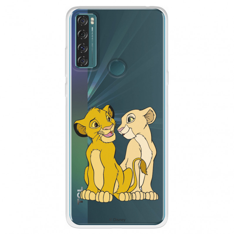 Funda para TCL 20 SE Oficial de Disney Simba y Nala Silueta - El Rey León