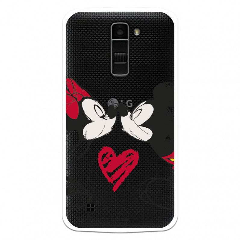 Funda para LG K10 Oficial de Disney Mickey y Minnie Beso - Clásicos Disney