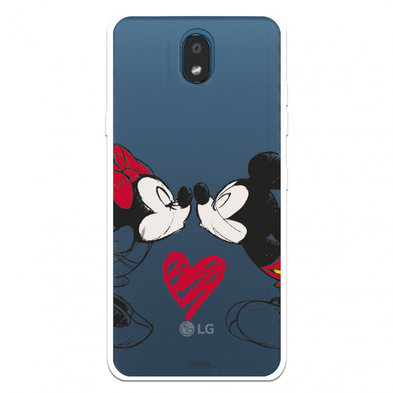 Funda para LG K30 Oficial de Disney Mickey y Minnie Beso - Clásicos Disney