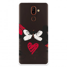 Funda para Nokia 7 Plus Oficial de Disney Mickey y Minnie Beso - Clásicos Disney